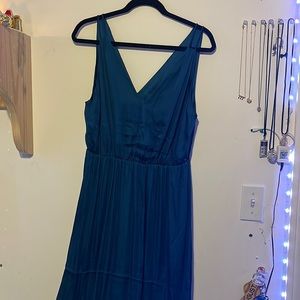 Floor length satin dress